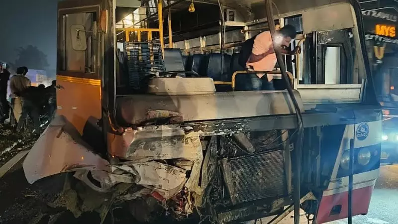 15 Injured as KSRTC Bus Collides with Tipper in Kundapura