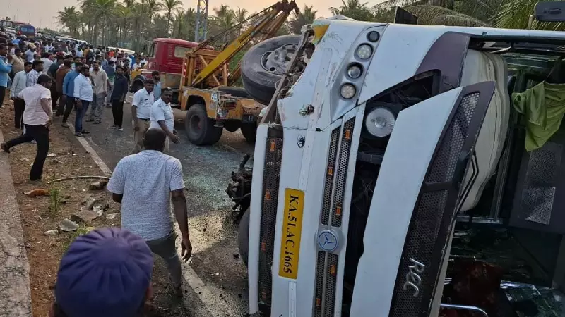 25 Injured as Bus Overturns Near Maddur, Karnataka | Rescue Operation Details
