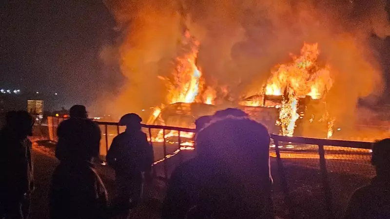 9 Killed in Chitradurga Horror: Private Bus-Truck Collision Sparks Fire