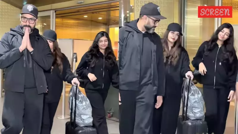 Abhishek, Aishwarya, Aaradhya Return from NY Vacation in Black; Abhishek Dismisses Divorce Rumours