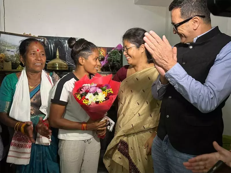 Assam Minister Nandita Gorlosa Celebrates Cricketer Uma Chetry's WC Win