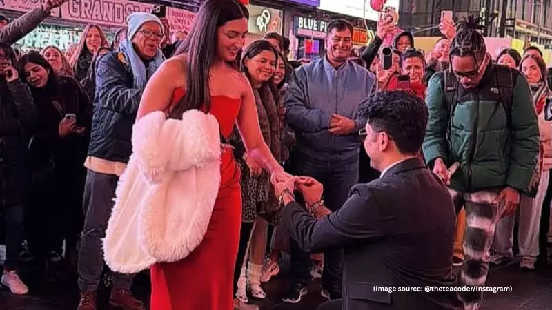 Bollywood-Style Proposal at Times Square Wins Hearts: Viral Video Crosses 2 Million Views