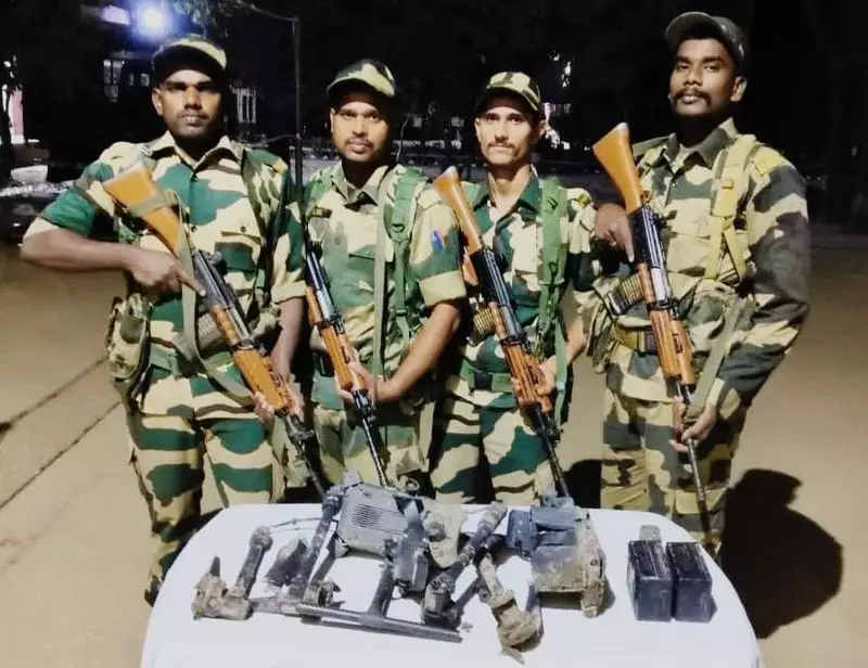 BSF Foils Smuggling Bid: Three Drones & Heroin Seized Near Pakistan Border in Amritsar