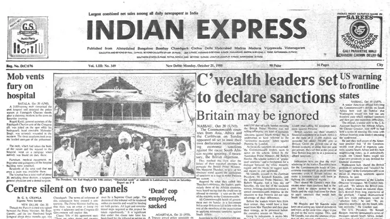 Commonwealth's 1985 Sanctions Against Britain: When the Empire Struck Back at Thatcher