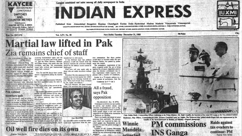 December 31, 1985: Pakistan's Martial Law Lifted After 8 Years Under Zia