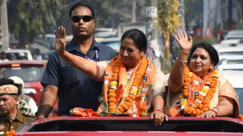 Delhi CM Rekha Gupta Leads BJP Roadshow for MCD Bypoll Candidates
