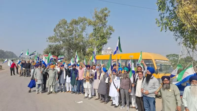 Farmers and Labourers March to Shambhu Border in Renewed Protest