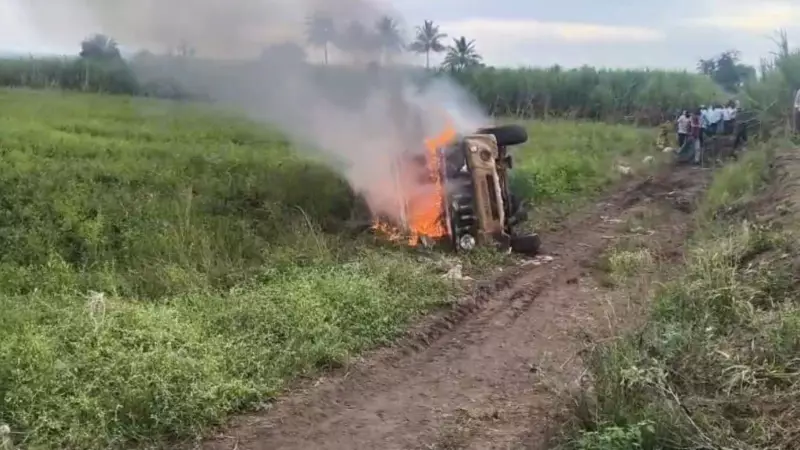 Forest Department Vehicle Set Ablaze After Leopard Attack in Pune Village