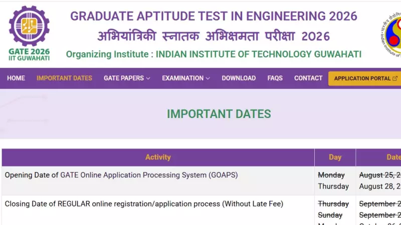 GATE 2026 Schedule Released: Exam on Feb 7, 8, 14, 15; Admit Cards This Week