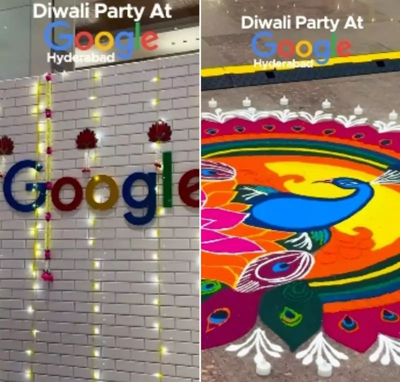Google Hyderabad's Epic Diwali Celebration Goes Viral! Watch the Festive Magic