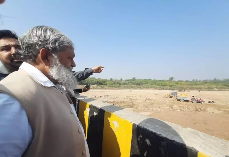 Haryana Minister Vij Reviews Tangri River Desilting to Prevent Flooding