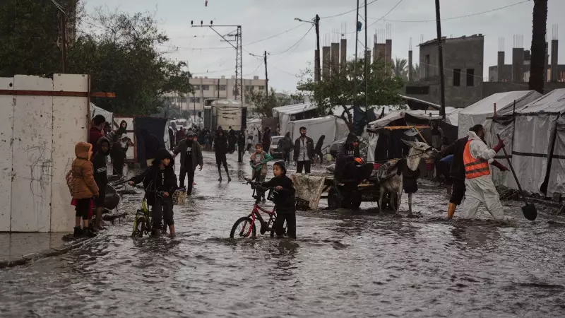 Heavy Rain Floods Gaza Tents, Worsening Crisis for Homeless Palestinians