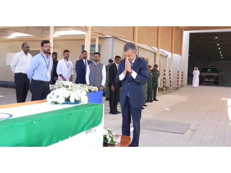 Indian Envoy Pays Last Respects to Wing Commander Naman Shyal in UAE