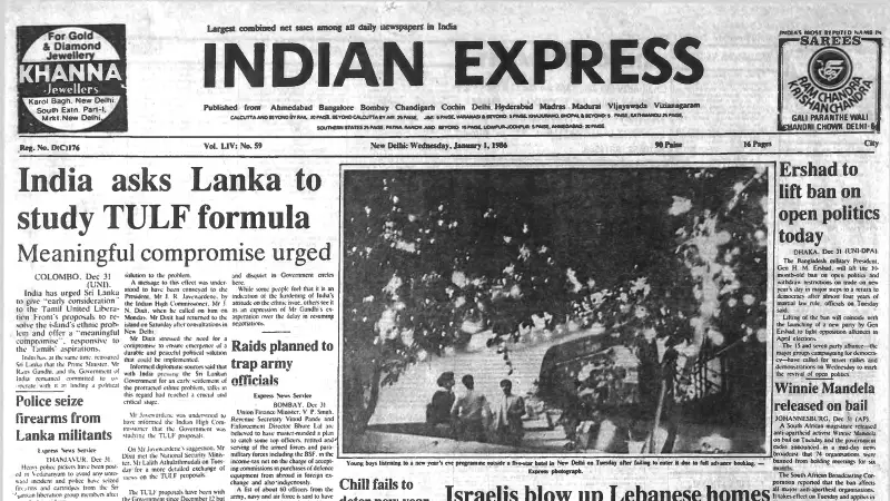 Jan 1, 1986 Flashback: DRI Probes, Sri Lanka Peace Push, Ershad Lifts Ban