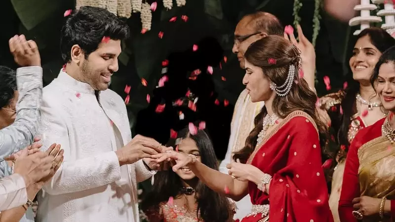 Love Blossoms in Tinseltown! Allu Sirish and Nayanika's Dreamy Engagement Ceremony Sets Hearts Racing