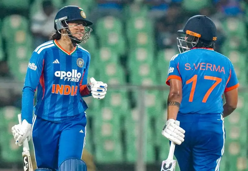 Mandhana, Shafali's Record 174-Run Stand Powers India to 221/2 vs Sri Lanka