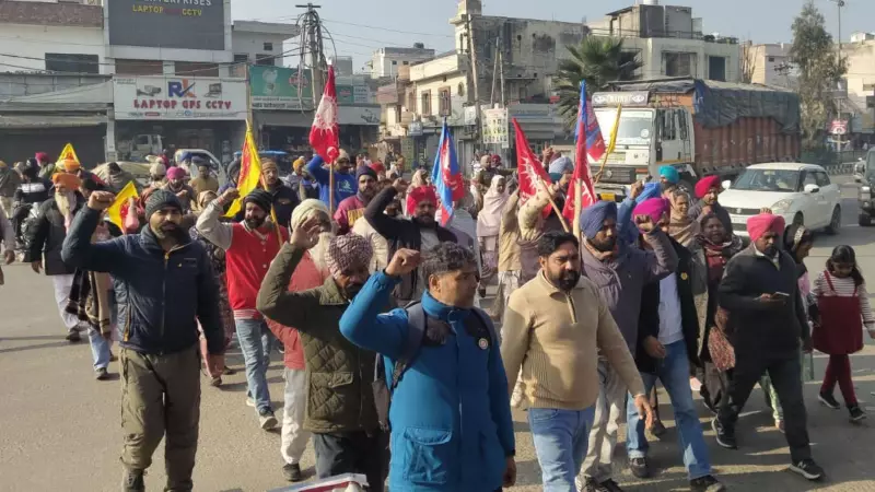 Punjab Labour Unions Stage Statewide Protests Over Leader's Arrest, Threaten Escalation