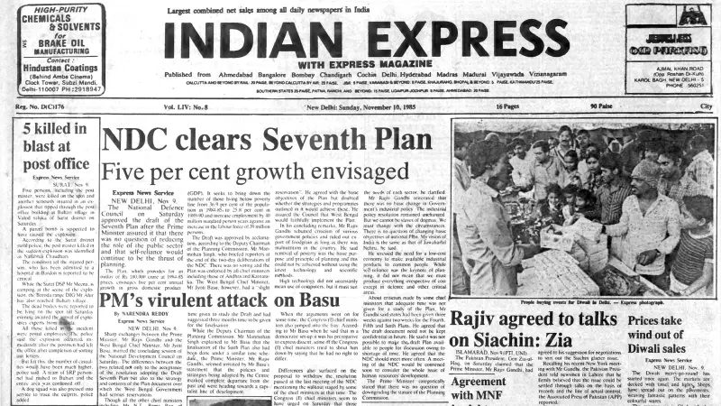 Rajiv Gandhi Clashes with Jyoti Basu Over 7th Plan in 1985