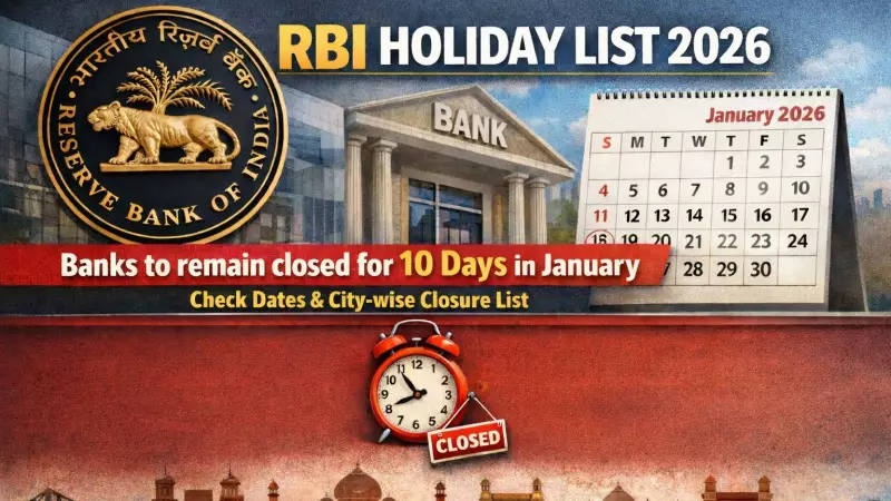 RBI Holiday List 2026: Banks Closed for 10 Days in January - Check Dates