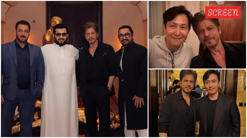 Shah Rukh Khan Meets Squid Game Stars Lee Jung-jae & Lee Byung-hun in Saudi Arabia - Epic Crossover Stuns Fans!