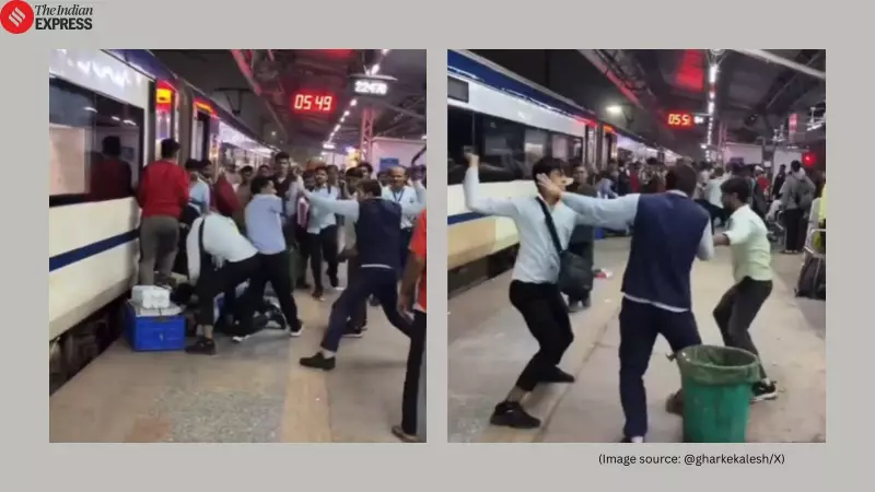 Shocking Brawl at Delhi's Nizamuddin Station: IRCTC Staff Trade Punches, Belts in Viral Fight