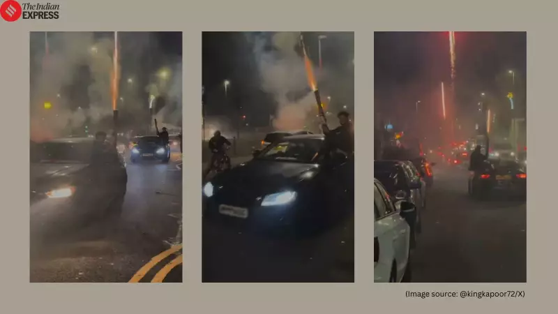 Shocking Diwali Celebrations: Fireworks Launched From Moving Cars on London Streets Go Viral