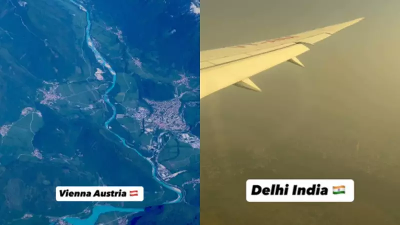 Shocking Video Reveals Stark Air Quality Contrast Between Vienna and Delhi | Viral Flight Comparison