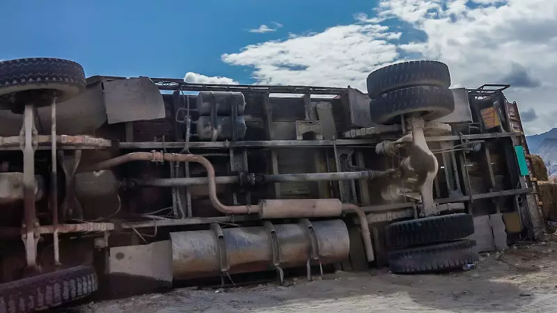 Truck Topples on Curve, Kills 10-Year-Old Student in Belagavi's Raibag