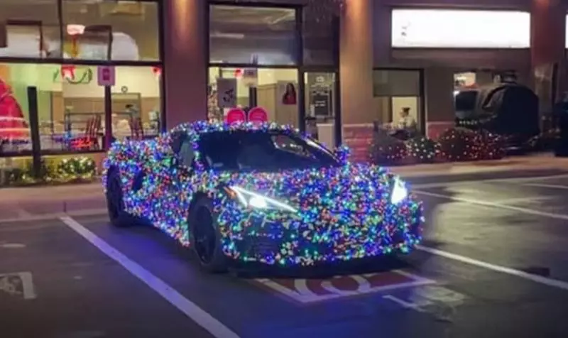 US Man's 2,500-Light Christmas Corvette Gets Police Ticket After 9-Hour Job