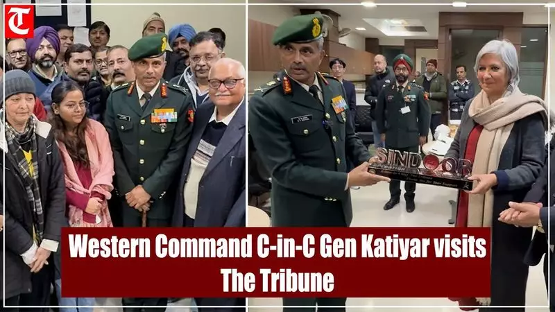 Western Army Commander Gen Manoj Katiyar Visits The Tribune on New Year's Day