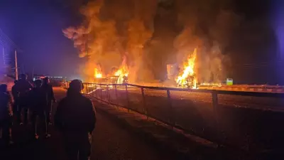 9 Killed in Horrific Bus-Truck Collision & Fire on Karnataka's NH-48