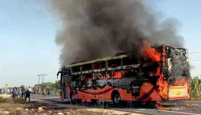 9 Killed in Karnataka as Bus Collides with Truck, Catches Fire