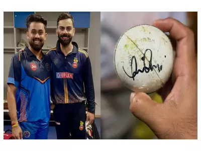 Virat Kohli's Signed Ball Gift to Gujarat Bowler Vishal Jayswal After Vijay Hazare Trophy