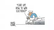 AI Cartoon Satirizes Indian Elections and ChatGPT's Political Role