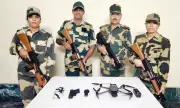 BSF Thwarts Smuggling Bid: Drone, Pistols & Heroin Seized in Amritsar Border Operation