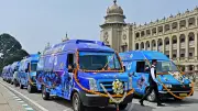 Karnataka CM Flags Off 3 Digital Mobile Planetarium Vehicles