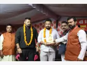 Sandeep Khasa Honoured at 17th Vishal Chhath Puja Samaroh in Gurgaon for Community Service