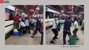 Shocking Brawl at Delhi's Nizamuddin Station: IRCTC Staff Trade Punches, Belts in Viral Fight