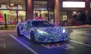 US Man's 2,500-Light Christmas Corvette Gets Police Ticket After 9-Hour Job