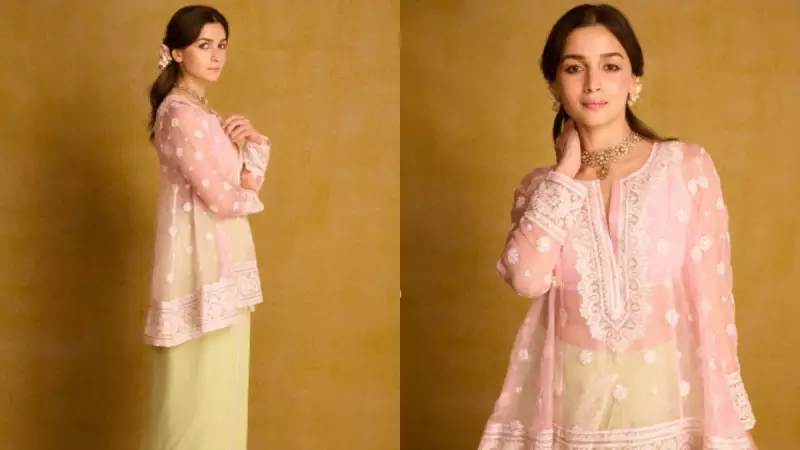 Alia Bhatt's Minimalist Diwali Look Proves Less is More in Stunning Pastel Kurta & Lungi