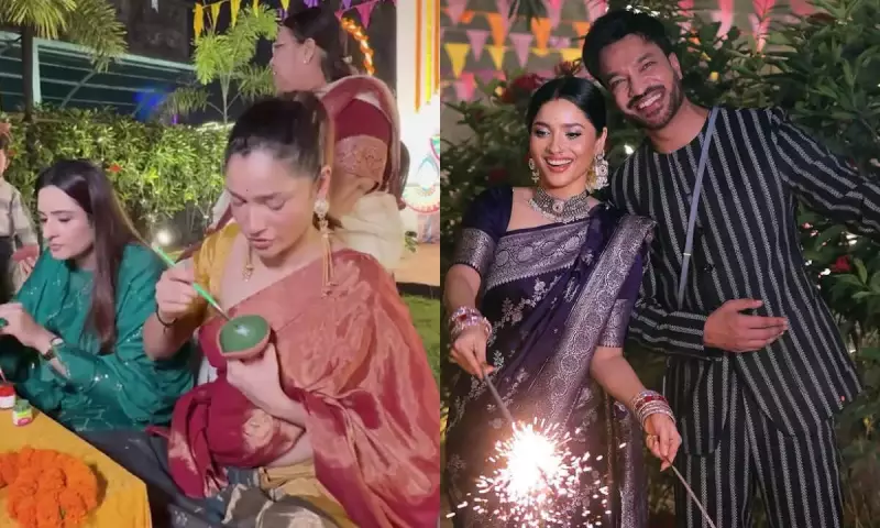 Ankita Lokhande and Vicky Jain Host Lavish Diwali Milan in Bilaspur | Exclusive Photos
