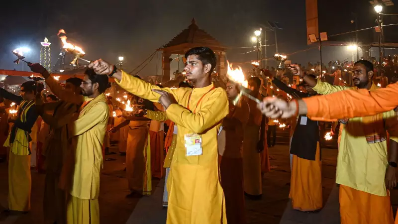 Ayodhya's Saryu Ghat Illuminates in Divine Splendor as Thousands Gather for Dhanteras Aarti | Breathtaking Visuals