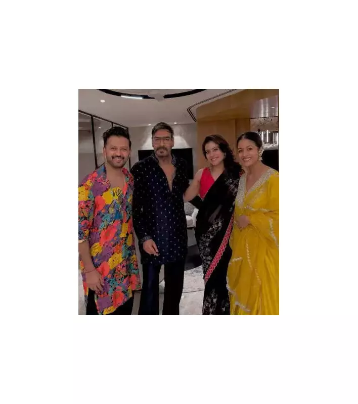 Diwali Delight: Vatsal Seth & Ishita Dutta Celebrate with Ajay Devgn, Kajol in Star-Studded Family Gathering