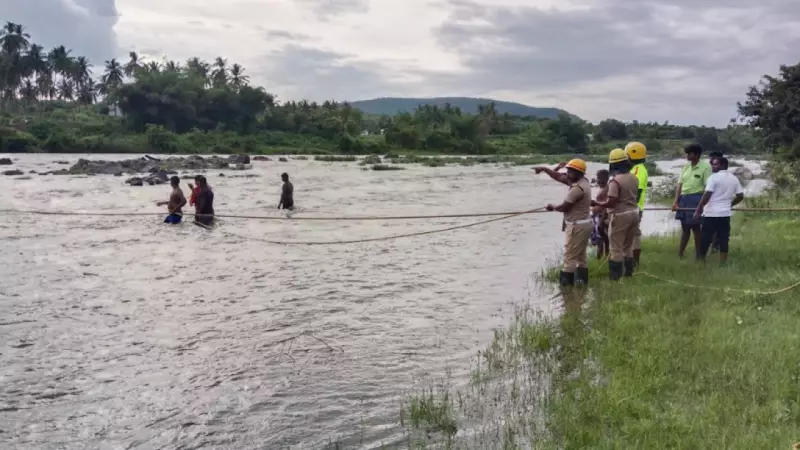 Flash Flood Heroism: Dharmapuri Fire Service Saves Boy from Raging Waters