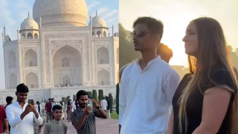 Foreign Visitor Becomes Unwilling Attraction at Taj Mahal - Her Viral Reaction Says It All!