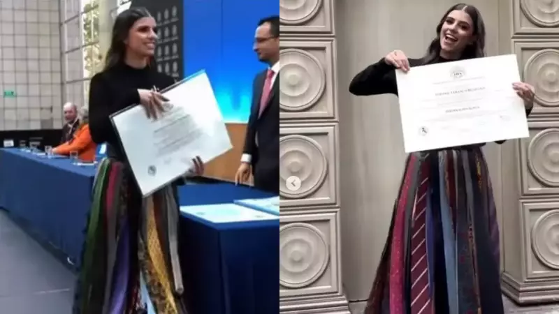 Heartwarming Tribute: Daughter Creates Graduation Skirt from Late Father's Ties in Emotional Fashion Statement