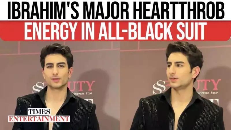 Ibrahim Ali Khan Steals the Spotlight in Sharp Black Suit at ELLE Event - See Viral Pics!