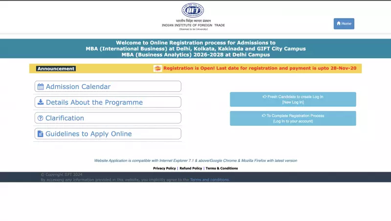 IIFT MBA Admissions 2026: Registration Window Now Open - Check Eligibility & Direct Application Link