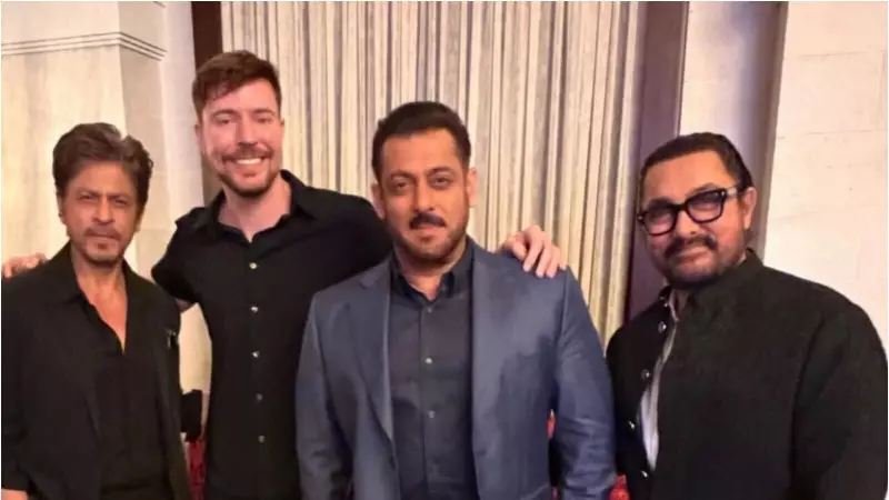 MrBeast Creates Internet Frenzy with Epic Photo Featuring Shah Rukh Khan, Salman Khan and Aamir Khan - Fans Go Wild!
