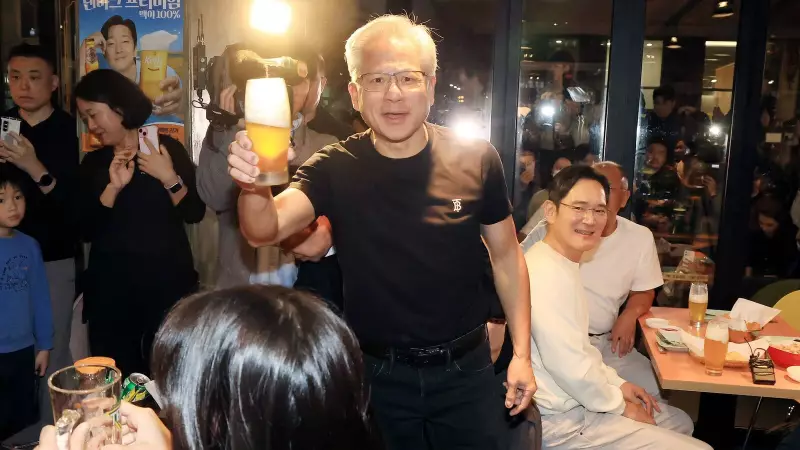 NVIDIA's Jensen Huang Shares Beer & Chicken with Hyundai & Samsung Chiefs in Viral Meetup | Exclusive